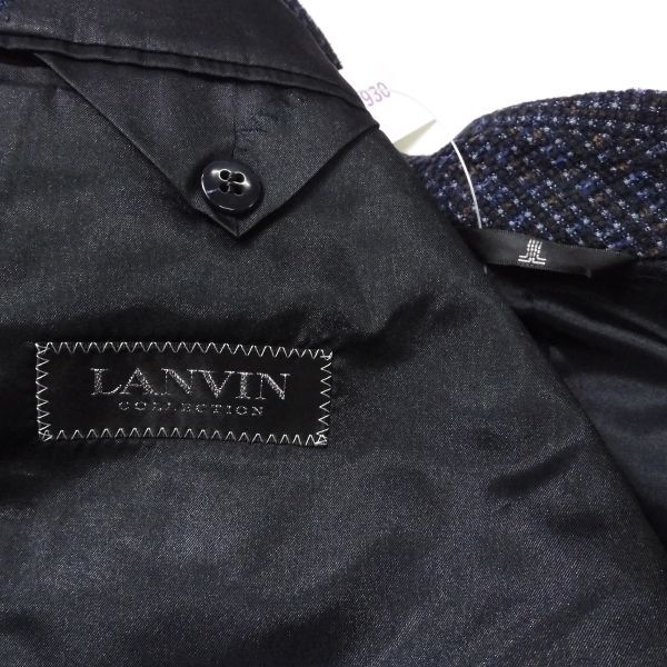 美品 LANVIN ランバン 2Bテーラードジャケット ネイビー系 T48 シルク・カシミヤ メンズ AY2930B1_画像3