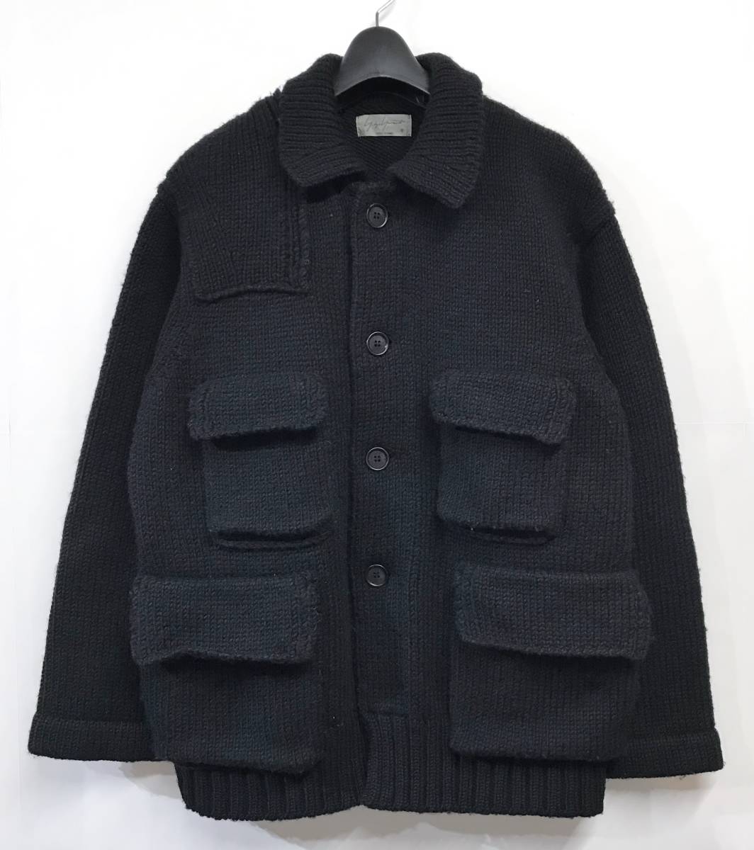 Yohji Yamamoto POUR HOMME ウールニットジャケット 黒 3 セーター