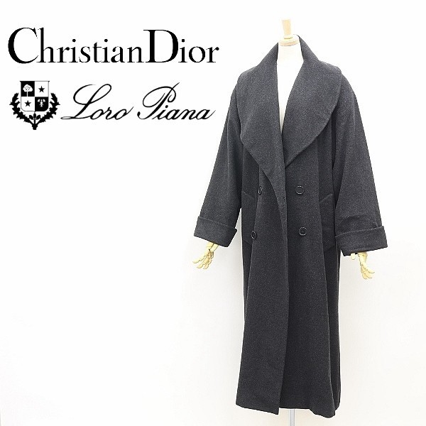 ●Christian Dior クリスチャン ディオール × Loro Piana ロロピアーナ ダブル ウール オーバー コート チャコール 8_画像1