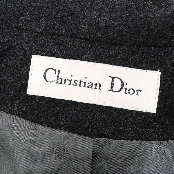 ●Christian Dior クリスチャン ディオール × Loro Piana ロロピアーナ ダブル ウール オーバー コート チャコール 8_画像7