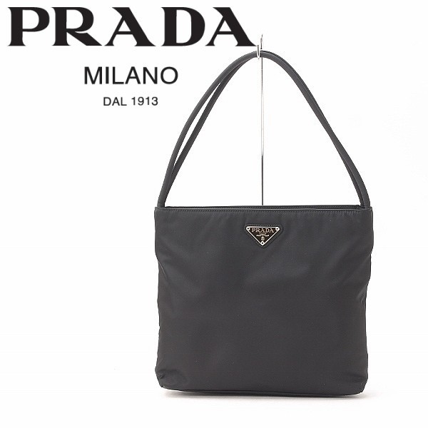 美品●PRADA プラダ ナイロン ワンショルダー ハンド バッグ 黒 ブラック_画像1