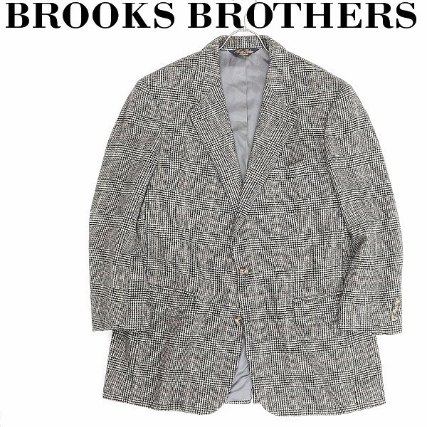 USA製●BROOKS BROTHERS ブルックス ブラザーズ 最高級 キャメル 100% グレンチェック ジャケット 42_画像1