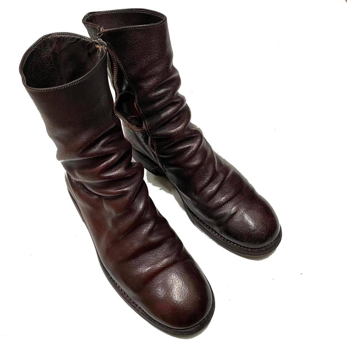 直送商品 ワンピースレザー グイディ GUIDI サイドジップブーツ