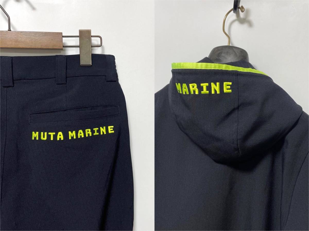 muta Marine ムータ マリン パーカーセットアップ 4 送料520円〜 メンズ ロゴジャケット ストレッチ イージーパンツ ダークネイビー_画像10