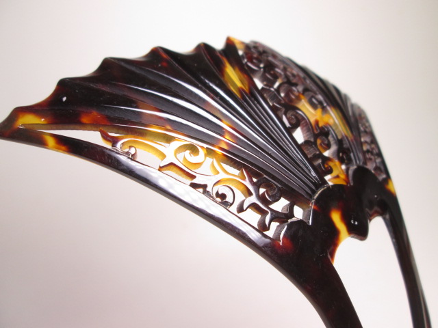 book@ tortoise shell large ...14cm Tang .... pattern. ornamental hairpin 