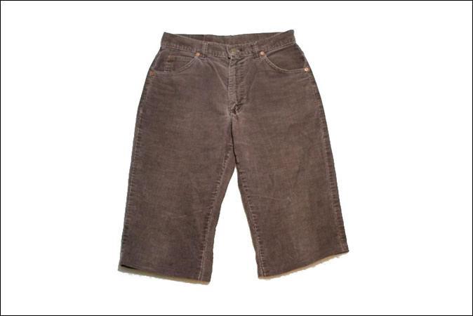[W30] 80 -е годы Ли отрезали Corduroy USA короткие брюки 42talon чай винтаж старая одежда старая ED109