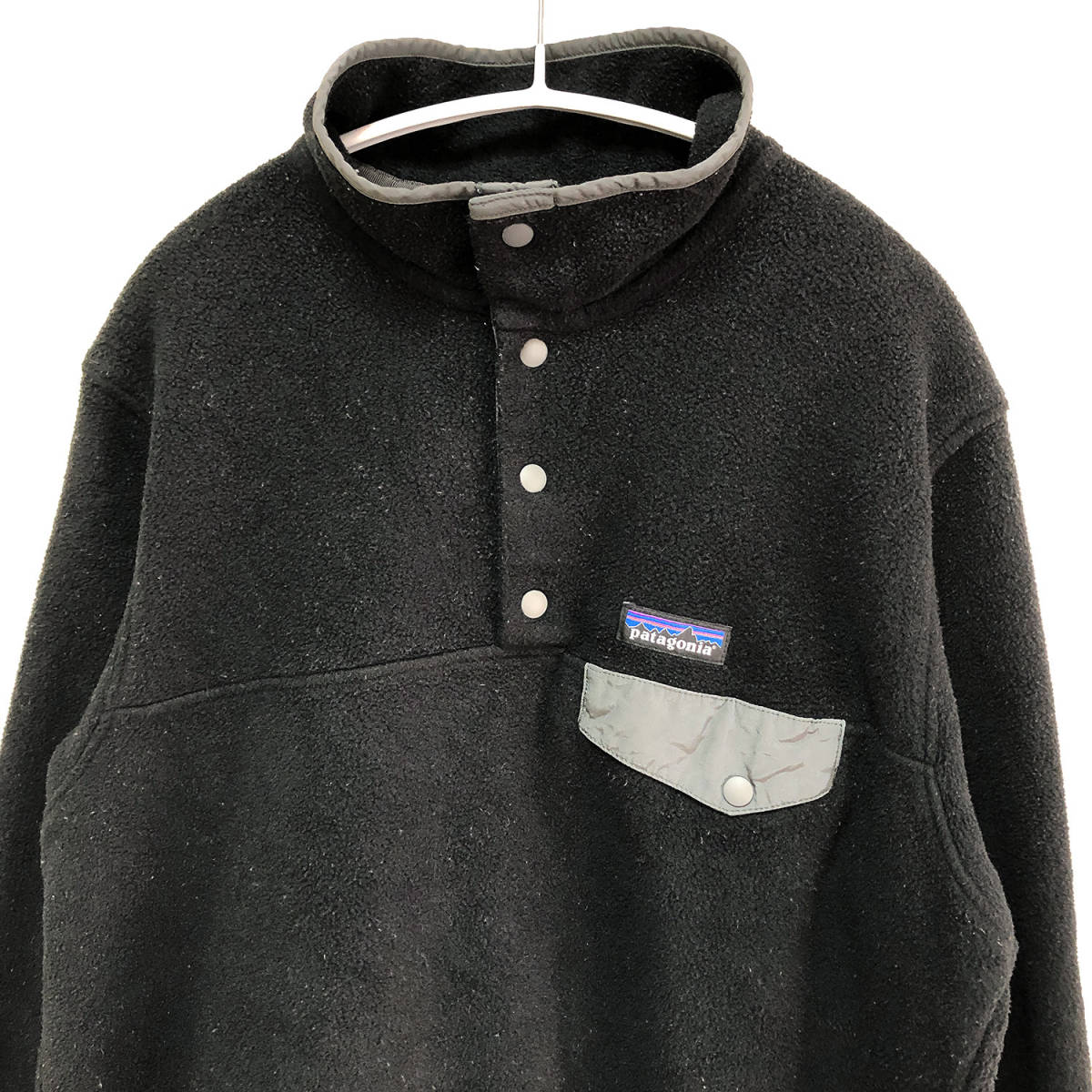16年 パタゴニア アウトドア シンチラ スナップT フリースジャケット ブラック 黒色 メンズL patagonia 古着 AA0139_画像3