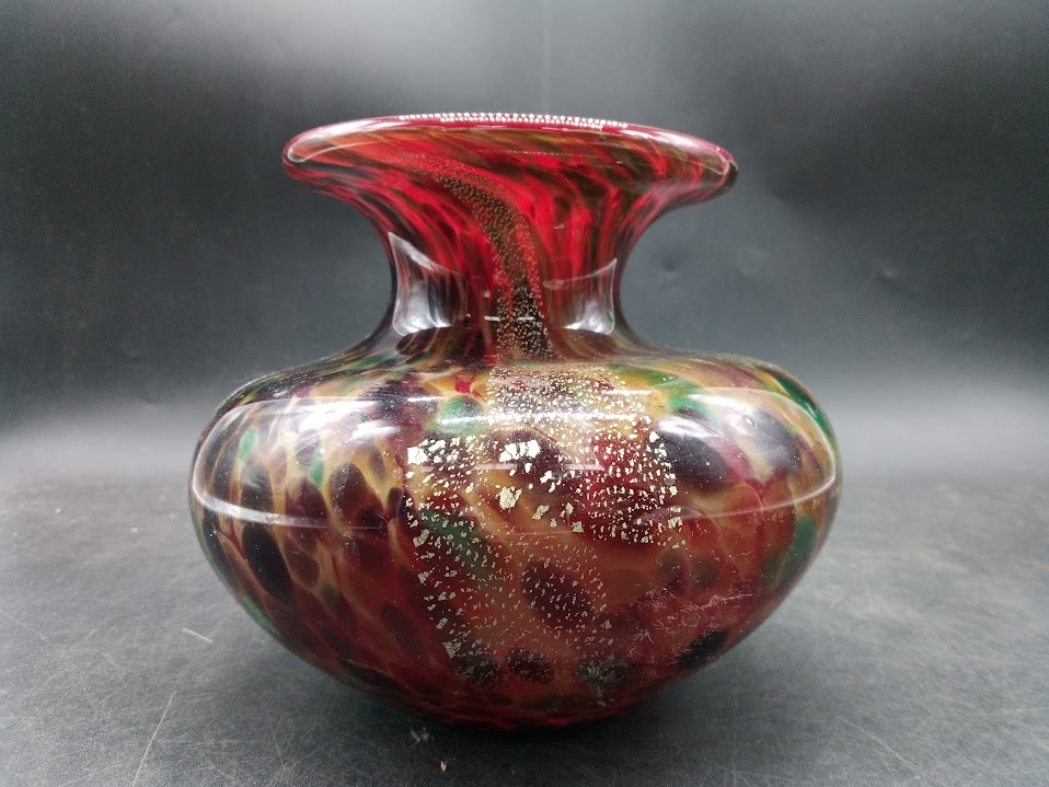 ▽ 花瓶 カメイガラス / ガラス 置物 飾り インテリア 花器 花入 花生 赤系