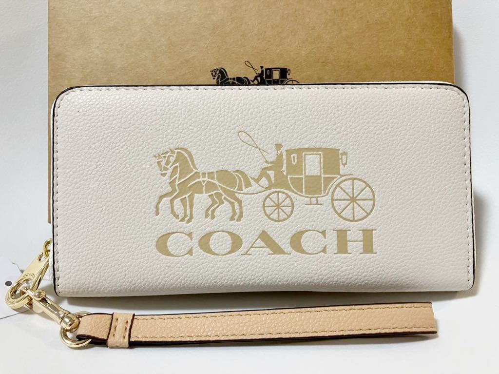 COACH コーチ 長財布 ストラップ 馬車柄 ブラウン - 通販 - guianegro