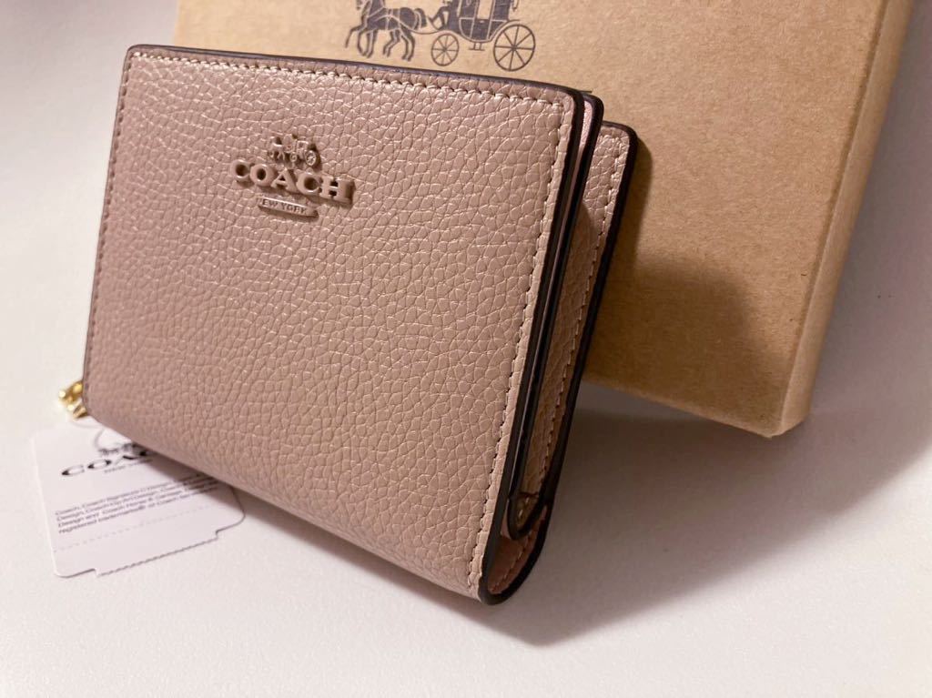 COACH コーチ 財布 二つ折り財布 新作 ピンクベージュ COACH コーチ 財布 二つ折り財布 新作 ピンクベージュ