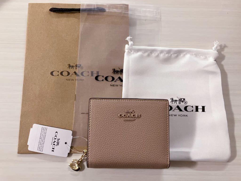 COACH コーチ 財布 二つ折り財布 新作 ピンクベージュ COACH コーチ 財布 二つ折り財布 新作 ピンクベージュ