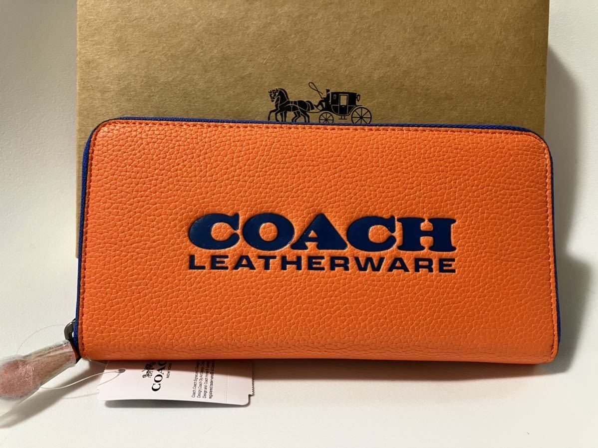 人気商品！】【人気商品！】COACHコーチ長財布 レディースのブルー色