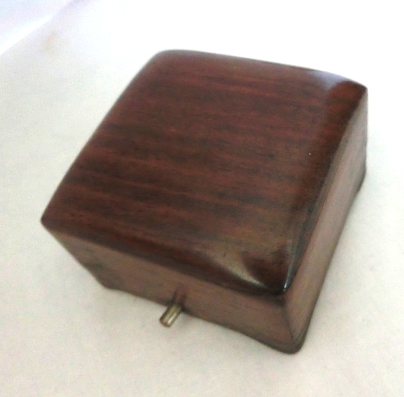 値下げ アンティーク 木製無垢 指輪ケース リングケース ジュエリーボックス 空箱 状態良 美品 大正時代