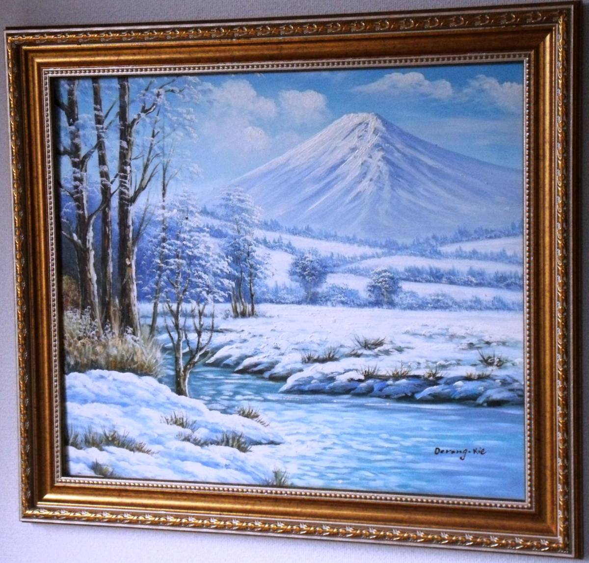 富士山絵画 油絵 風景画 富士北麓からの富士山　NO1　12号　現品限定の特別価格です。_画像7