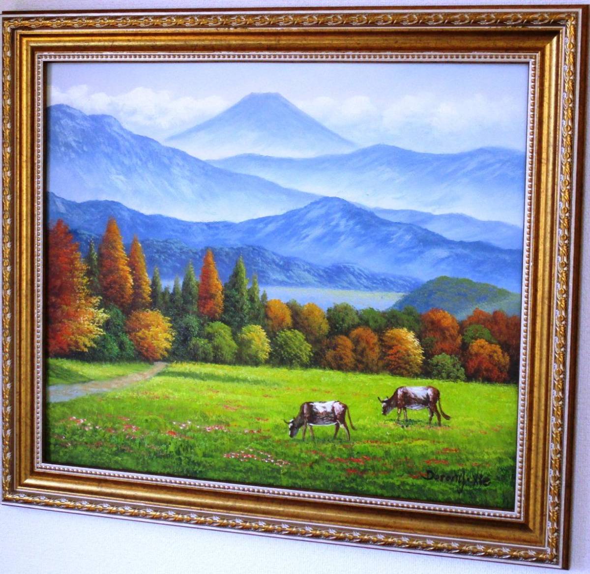  picture oil painting landscape painting . pieces peak Kiyoshi Izumi . front. ranch from Mt Fuji 12 number NO2