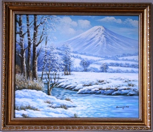 富士山絵画 油絵 風景画 富士北麓からの富士山　NO1　12号　現品限定の特別価格です。_画像1