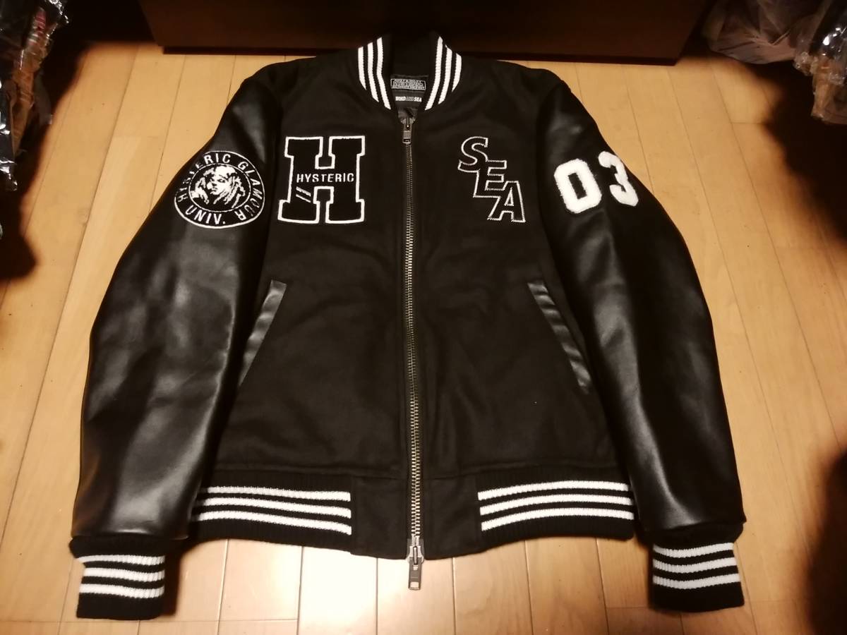 ヒステリックグラマー HYSTERIC GLAMOUR 袖レザー スタジャン M-