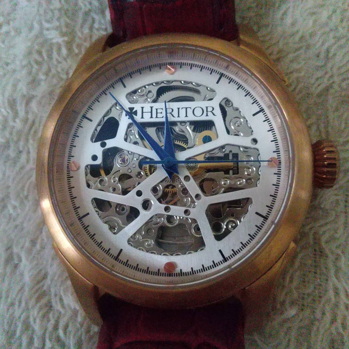 【正規取扱店】 HERITOR 腕時計 スケルトン 自動巻き 3針（時、分、秒）