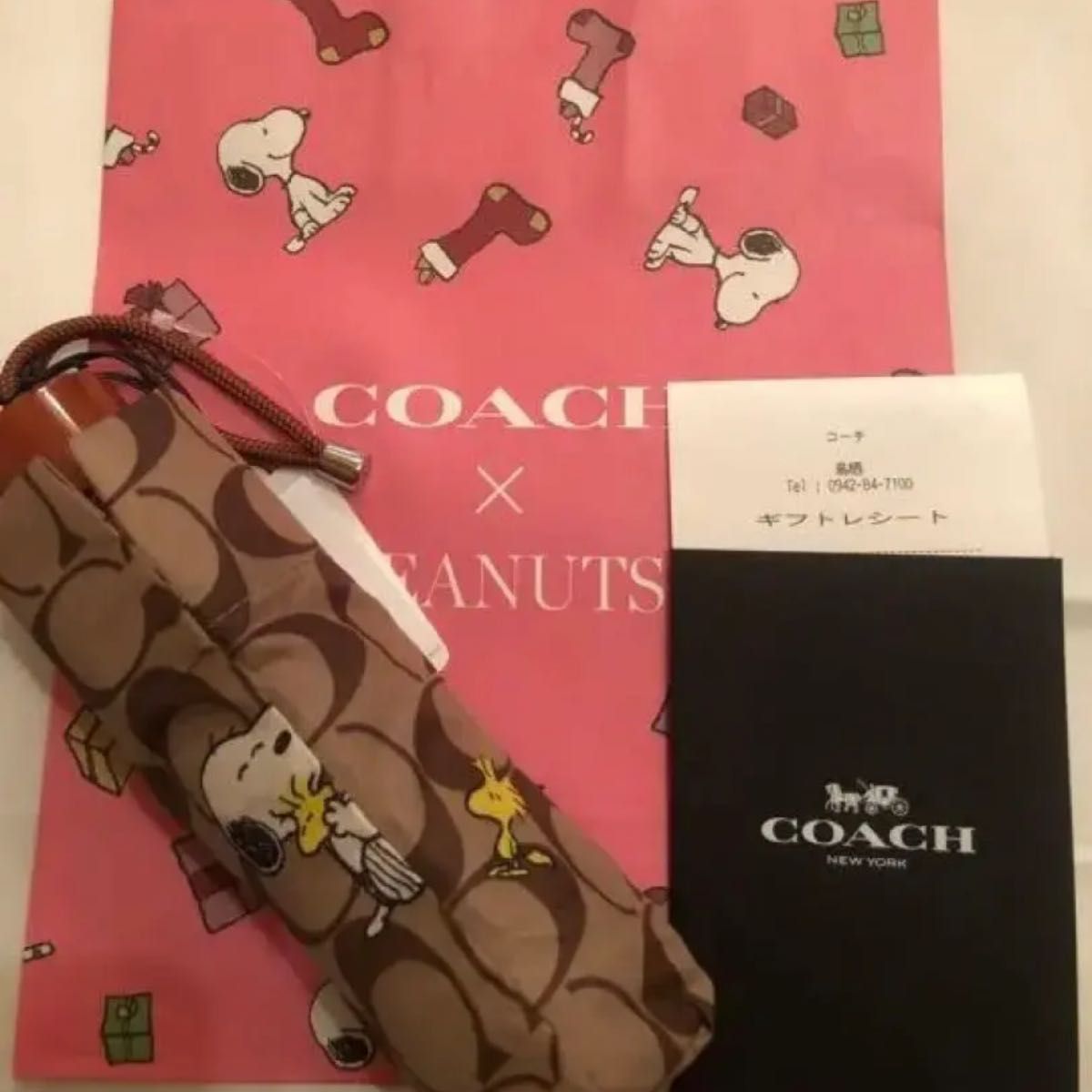 COACH X PEANUTS】ミニ アンブレラ・シグネチャー スヌーピー