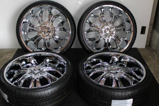 ☆新品 送料無料！ LUXXX ALLOYS ゴッドファーザー オールクローム 26インチアルミホイール 315/40R26 タイヤ付4本セット ハマーH2 HUMMER_画像1