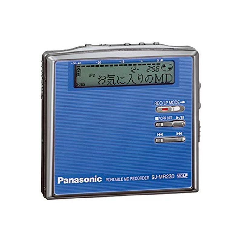 Panasonic パナソニック SJ-MR230-A ブルー ポータブルMDレコーダー MDLP対応 （MD録音再生兼用機/録再/MDウォ 