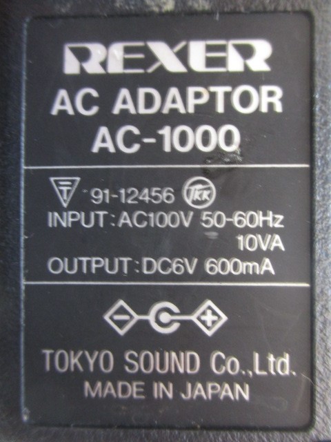 AD31562★REXER★ACアダプター★AC-1000★保証付！即決！_画像2