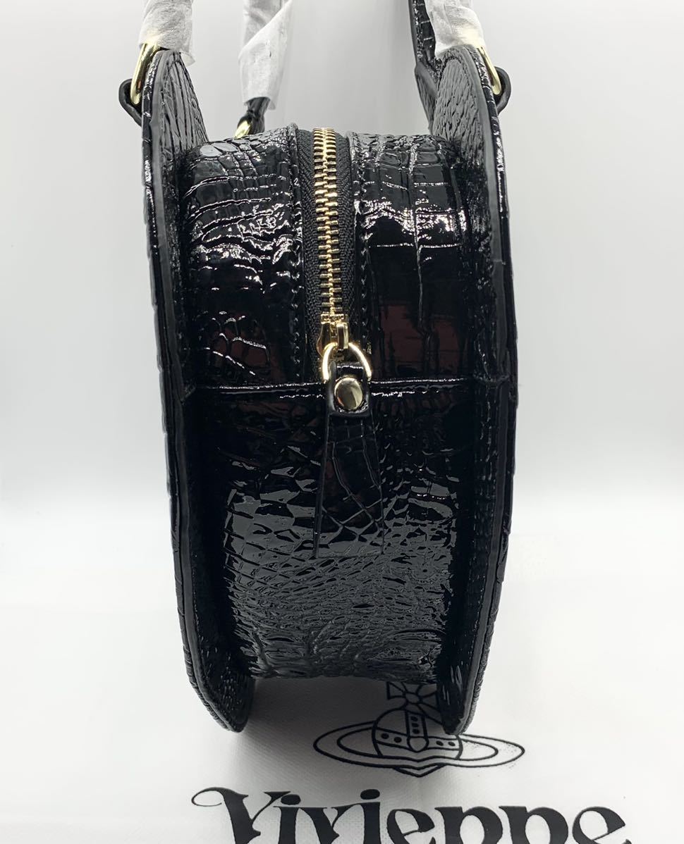 Vivienne Westwood ハート型 バッグ エナメル クロコ調 ショルダー