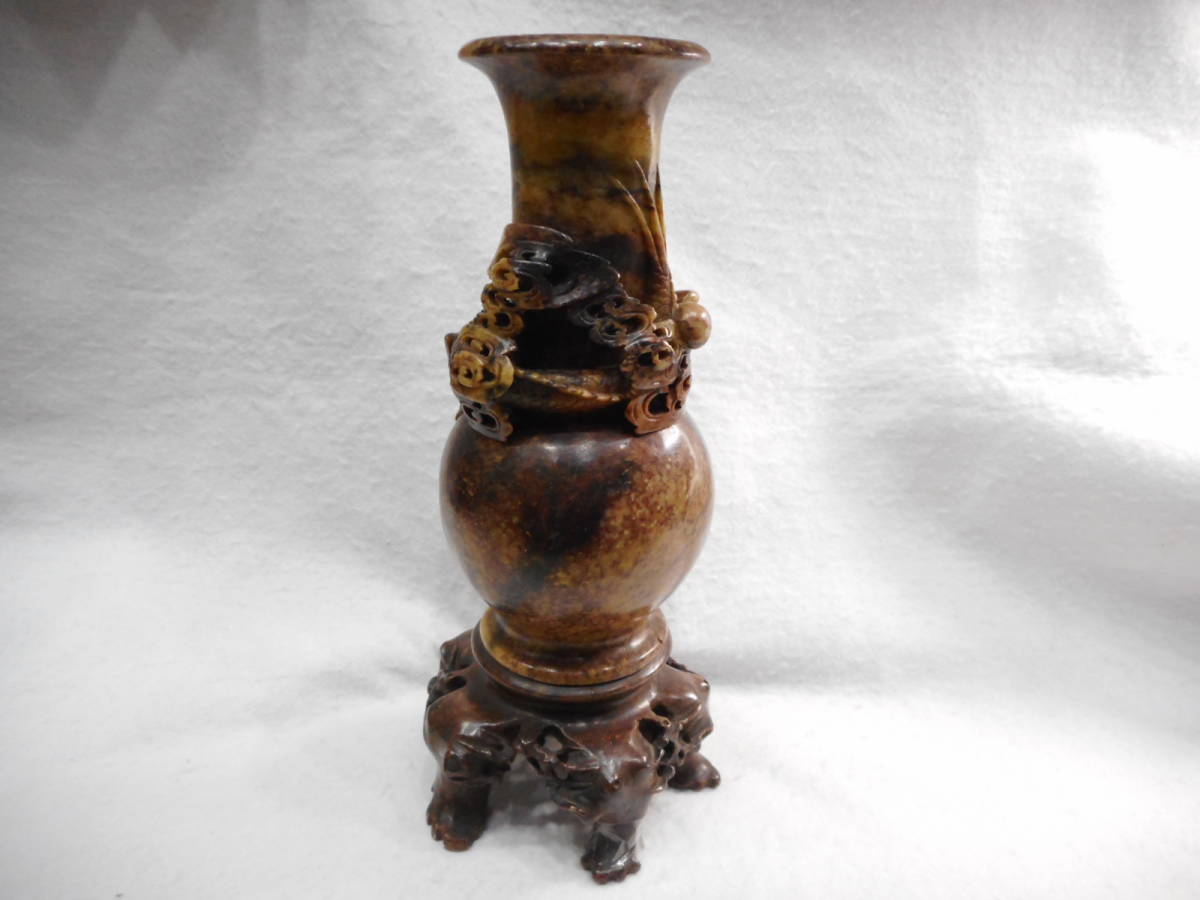 アンティーク 中国美術 陶磁器 壺 ツボ 花瓶 花器 龍 大型 大きめ 中国 