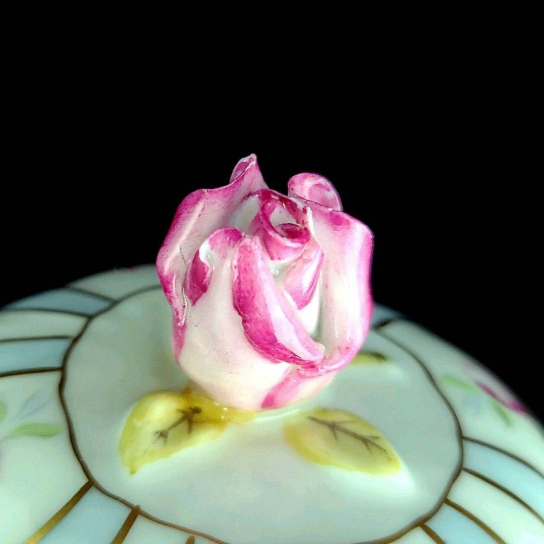 希少 ◆ ホロハーザ HOLLOHAZA ハンガリー パノニア コレクション 金彩小花 シュガーポットの画像8