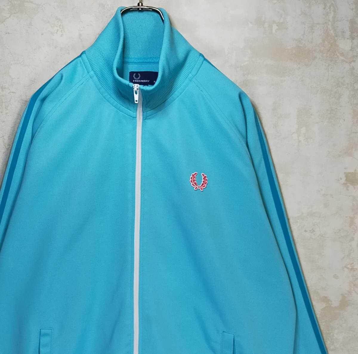 【激レア】フレッドペリー FRED PERRY 3XL ジャージ ジャケット ブルー 青 緑 白 赤 ホワイト レッド 古着 ポルトガル  トラックジャケット