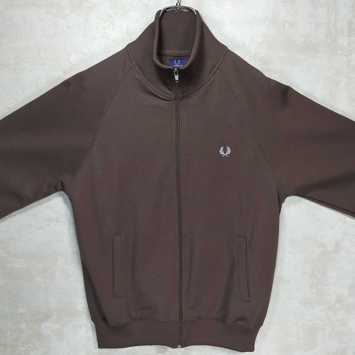 ✨美品/爆速SSD新品 【人気カラー】フレッドペリー FRED PERRY M ブラウン 茶色 茶 ホワイト 白 ロゴ 古着 ジャケット ジャージ 上着  ブランド別