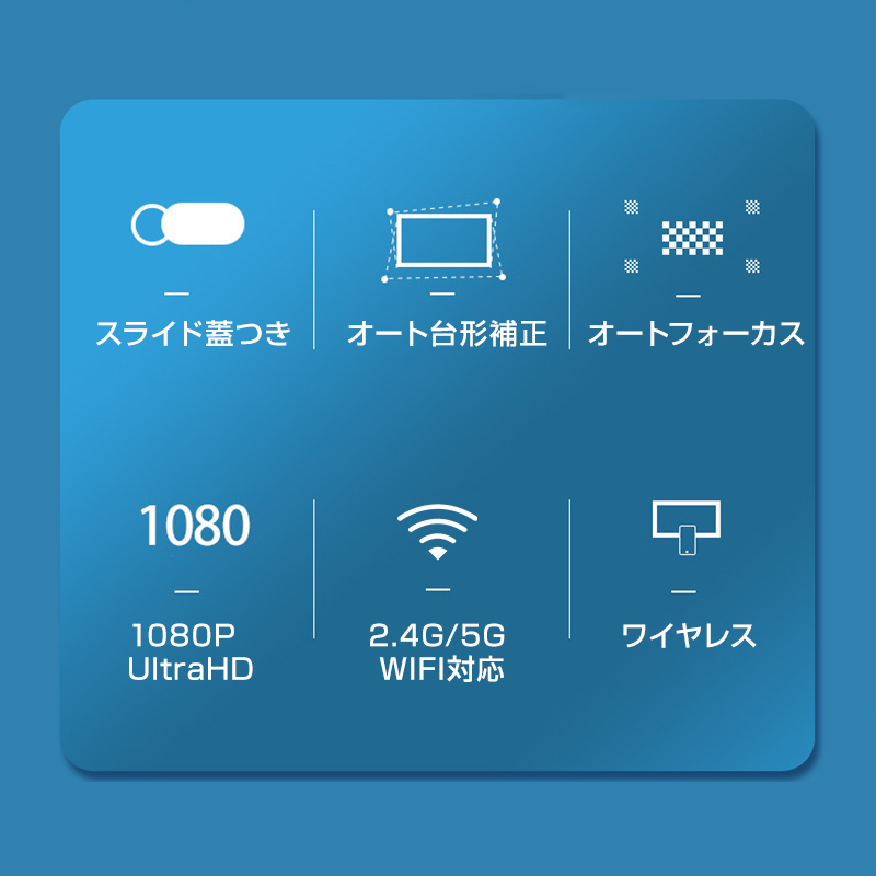 プロジェクター 120インチ Wi-Fi対応 Bluetooth搭載 10000ルーメン 5G対応 焦点 自動調整 アンドロイド iOS 1080P ホームシアター ルーム_画像3