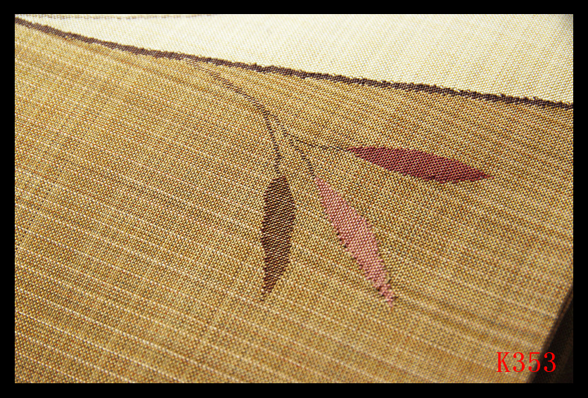 独特な店 【美術】K353厳選逸品 草花文様 蒸栗色黄橡色 気品豊かに