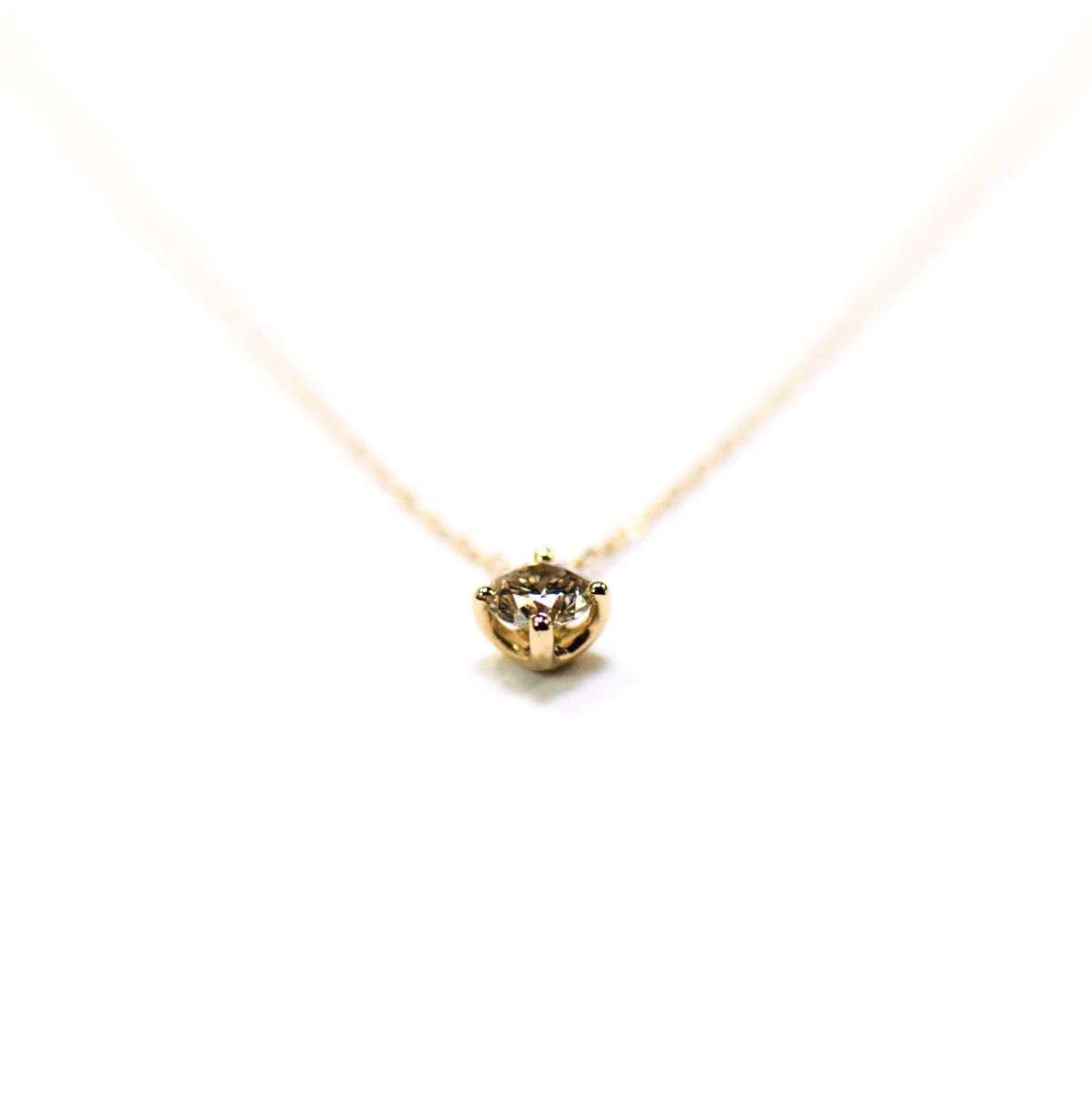 エステール K18YG 0.15ct 一粒 ダイヤモンドネックレス-