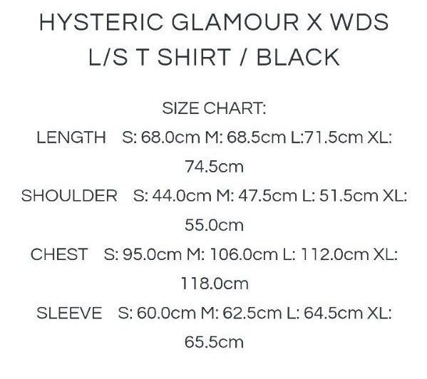 HYSTERIC GLAMOUR X WDS】L/S T SHIRTブラック-