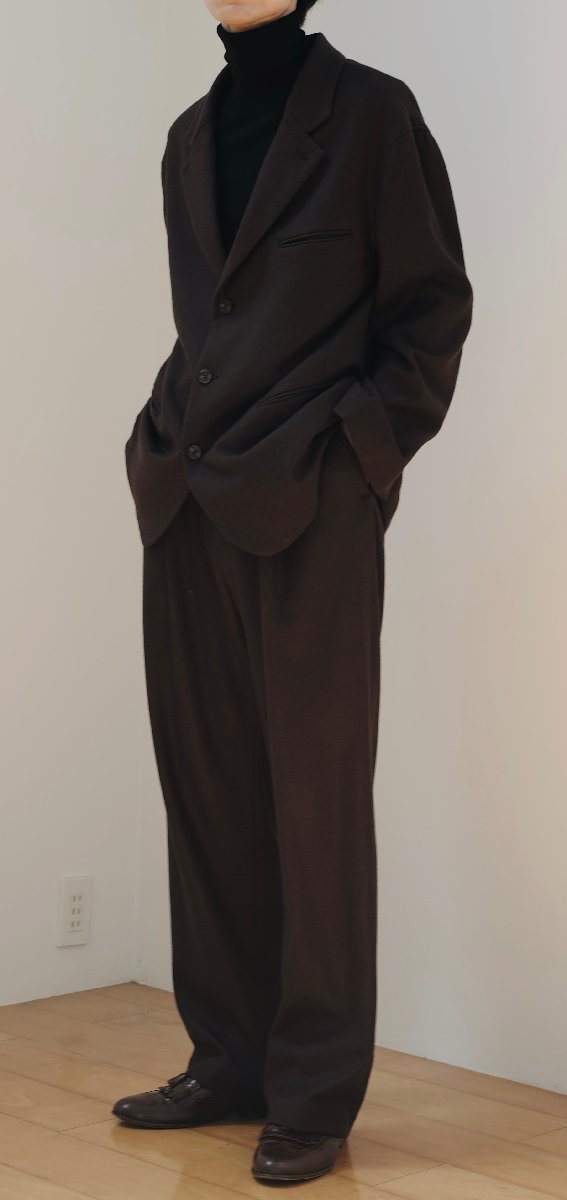 ◆SOWELL 22AW 美品　カシミアウール セットアップ ジャケット＆パンツ cashmere wool flannel oversized jacket　pants 　定価68200円