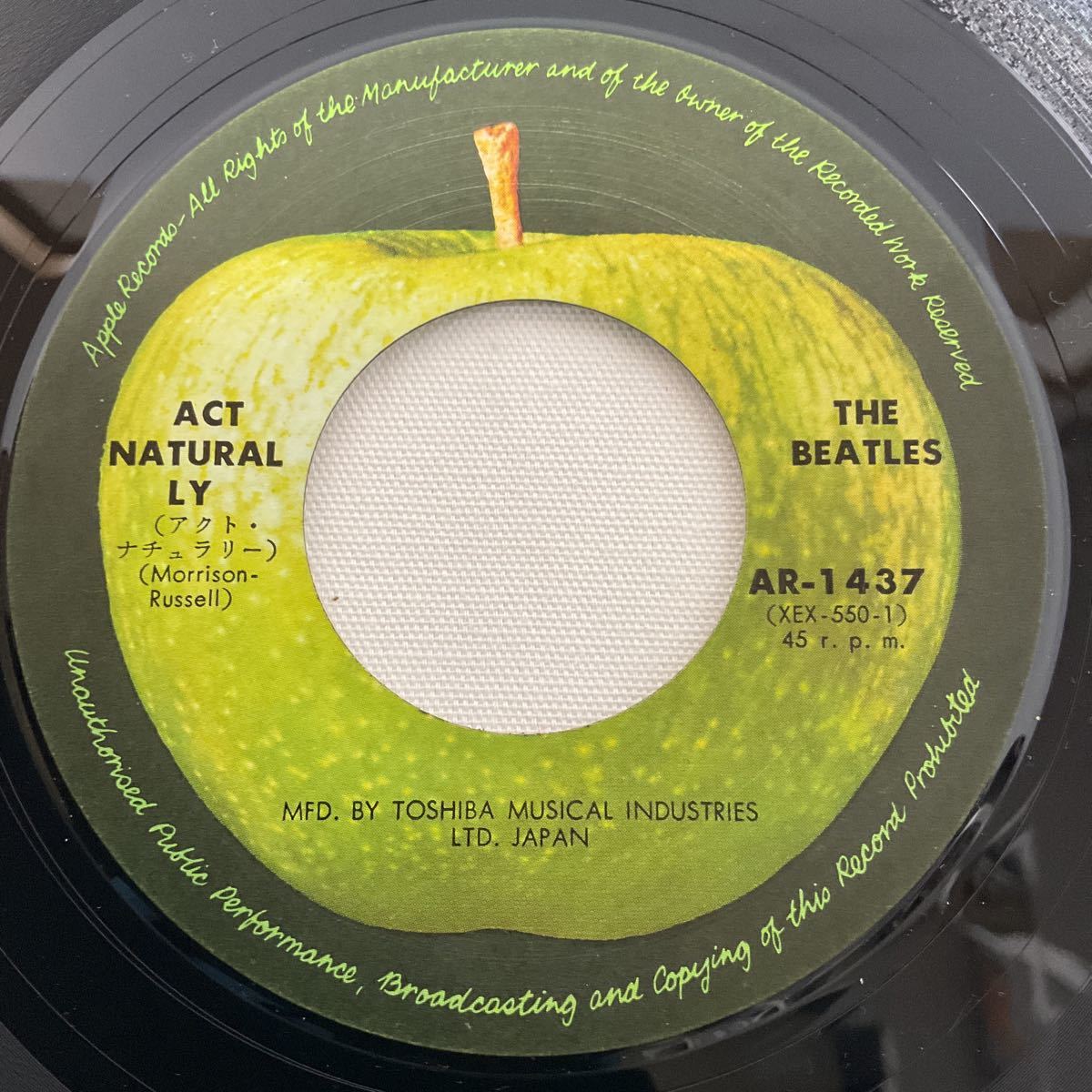 ビートルズ / アクト・ナチュラリー /イエスタディ/ 7inch レコード / EP / AR-1437 / BEATLES / ACT NATURALLY / YESTERDAY_画像4