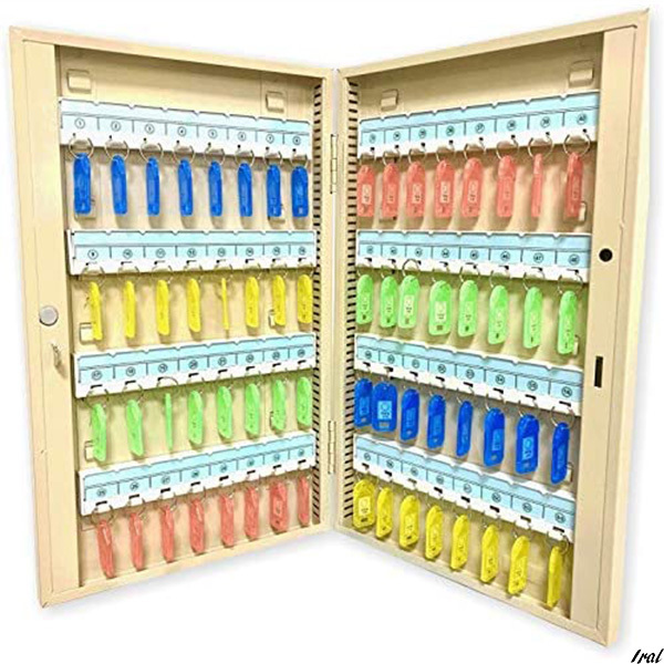 キーボックス 64個収納 壁掛け 鍵収納 鍵保管 鍵管理 鍵整理 　簡単　丈夫　防犯　収納　赤　青　緑　黄　4色　折りたたみ