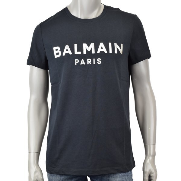 新品【Lサイズ】BALMAIN バルマン ロゴ プリント Tシャツ /ブラック/YH1EF000 BB29 EAC