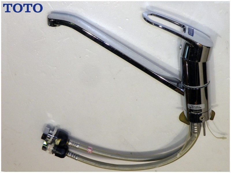 TOTO/TKY231/キッチン用水栓/台付シングルレバー混合水栓/長期保管品 ...