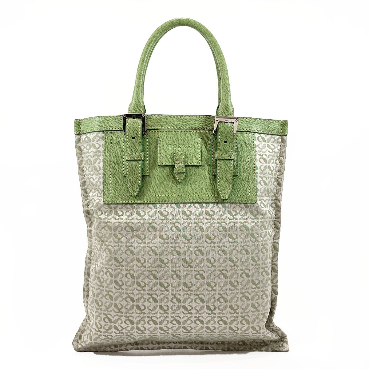 ロエベ LOEWE ハンドバッグ トートバッグ キャンバス/レザー グリーン
