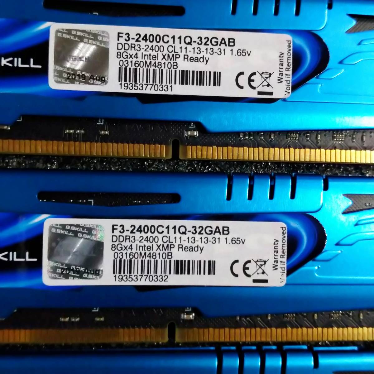 【中古】DDR3メモリ 32GB(8GB4枚組) G.SKILL ARES F3-2400C11Q-32GAB [DDR3-2400 PC3-19200]_画像8