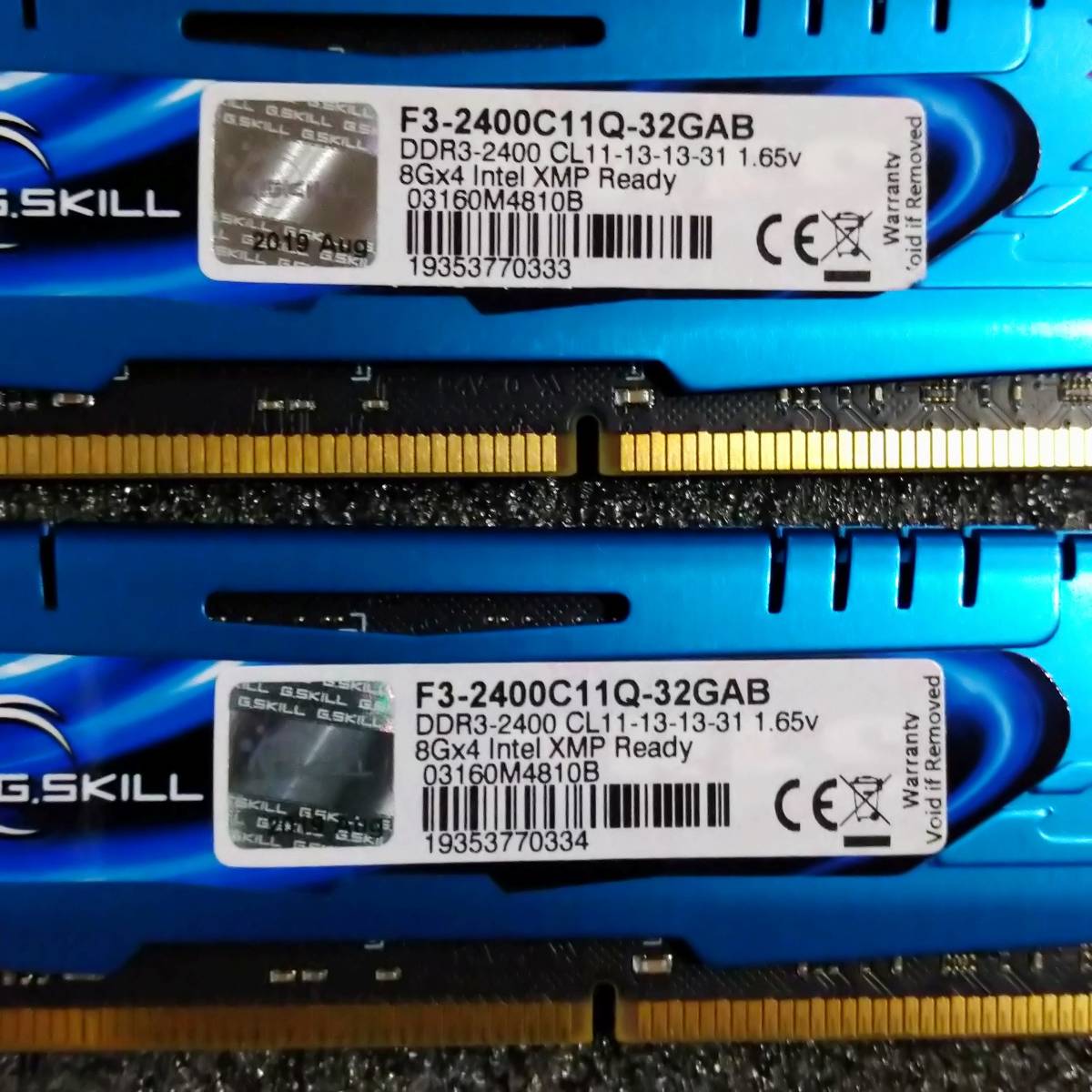 【中古】DDR3メモリ 32GB(8GB4枚組) G.SKILL ARES F3-2400C11Q-32GAB [DDR3-2400 PC3-19200]_画像7