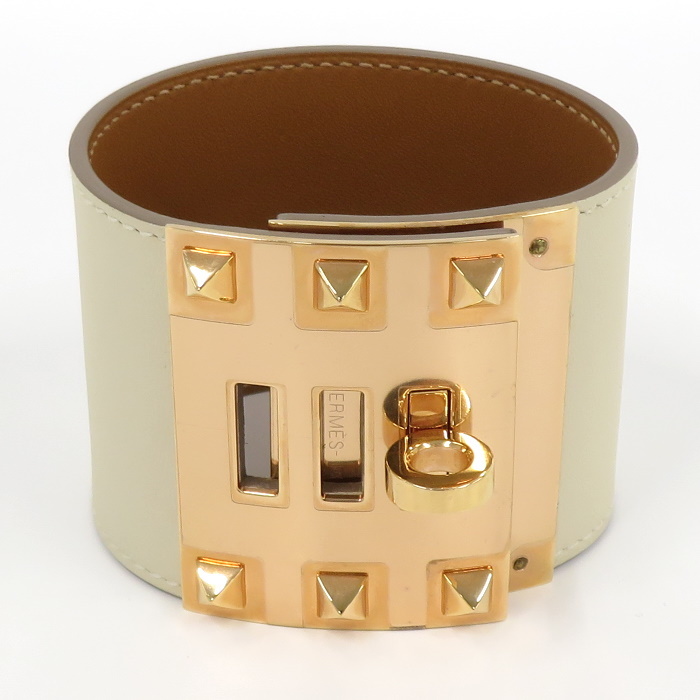 HERMES ケリードッグ エクストリーム ブレスレット レザー メッキ