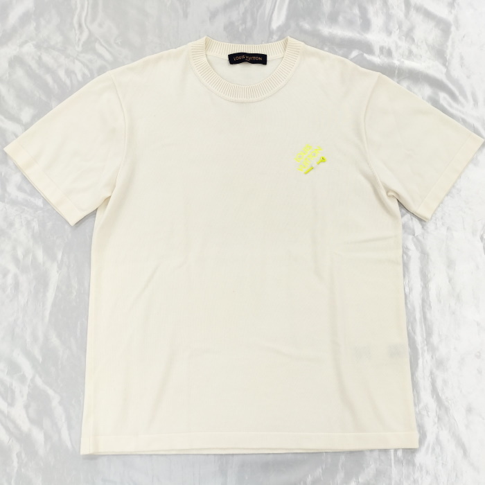 【】LOUIS VUITTON シグネチャーショートスリーブ Tシャツ オフホワイト RM222E サイズL