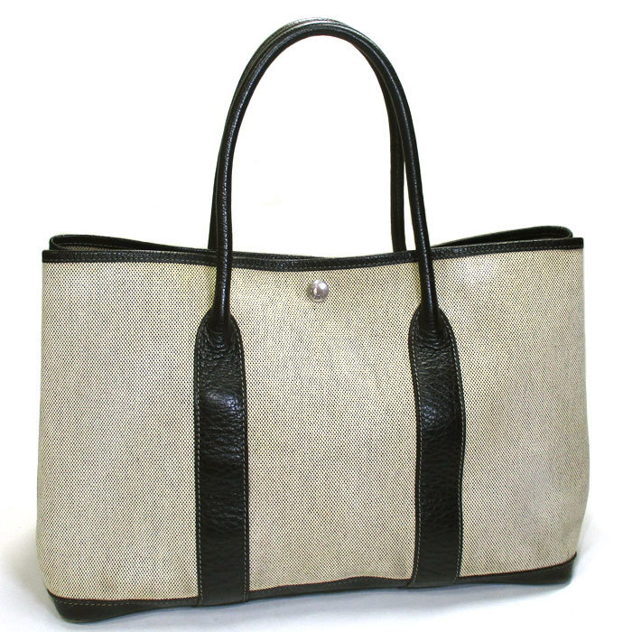 HERMES ガーデンパーティPM トートバッグ トワルアッシュ キャンバス