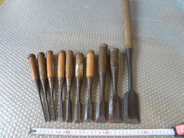 ヤフオク! - 鑿 のみ 10丁 3mm~42mm 要研磨