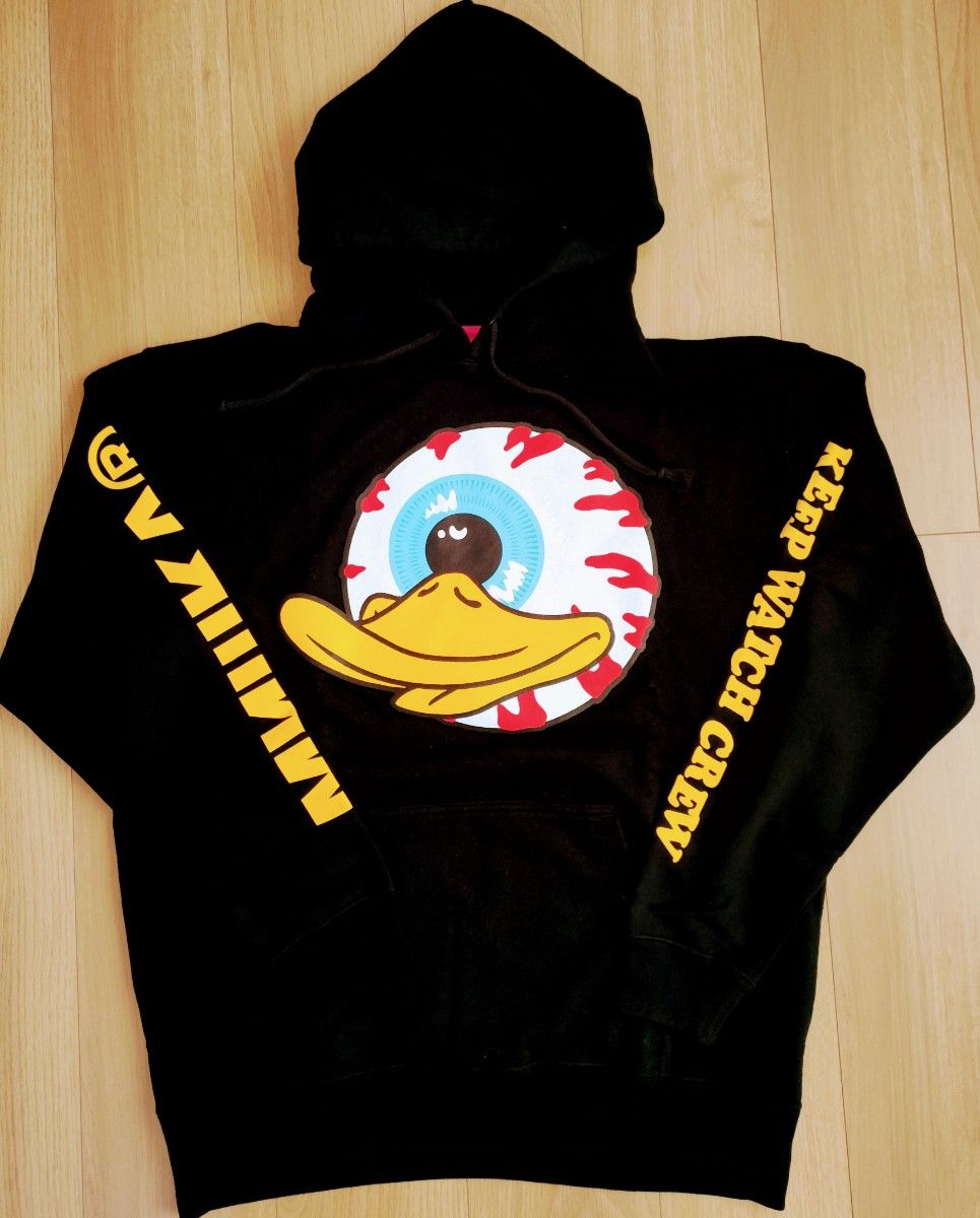 ミシカ MISHKA パーカー 新品未使用 サイズＬ 黒 目玉アヒルプリント