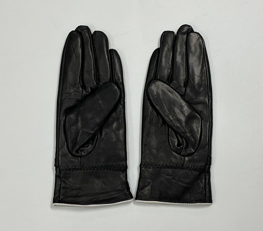  outlet new goods lady's leather gloves * ram leather glove reverse side nappy gloves original leather small .