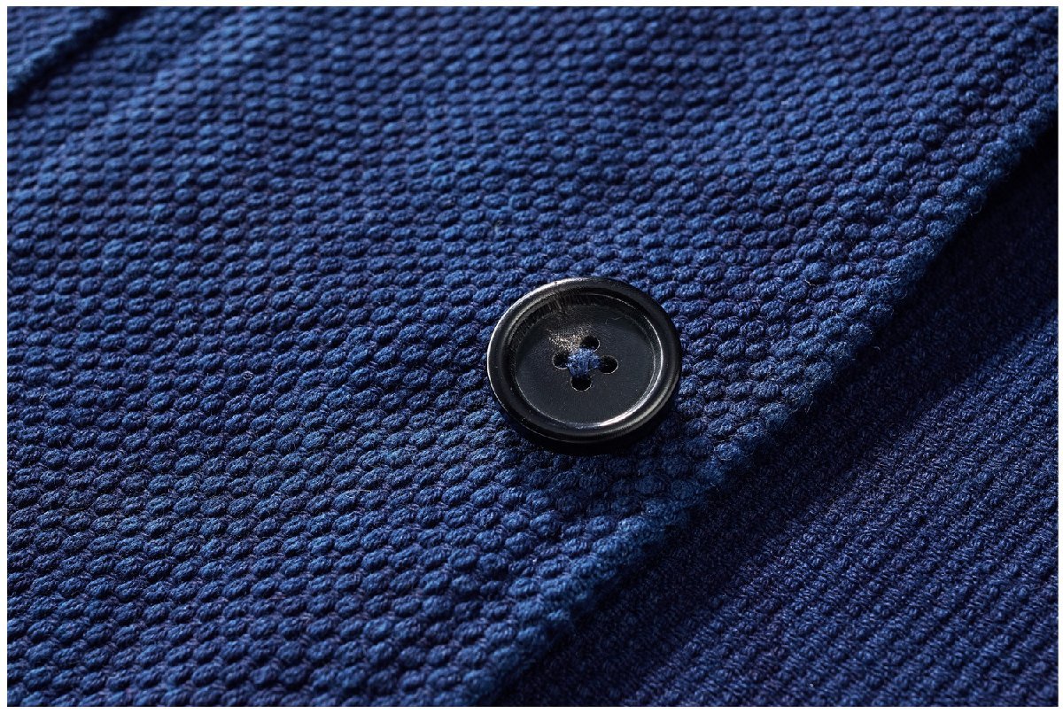 手作り 藍染め 刺し子 カバーオール 剣道着 21OZ 綿100% ワークジャケット ブレザー sashiko indigo 上品 インディゴ 2XL_画像4